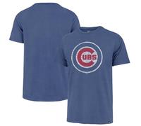 47 Brand MLB Men's Team Color Distressed Imprint Primary Logo Short Sleeve Baseball T-Shirt, Chicago Cubs Blue, Large