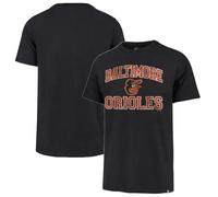 47 Brand MLB Men's Team Color Union Arch Franklin Primary Logo Short Sleeve Baseball T-Shirt, Baltimore Orioles Black, S