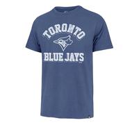 47 Brand MLB Men's Unmatched Franklin Team Color Arched Wordmark Primary Logo Short Sleeve Baseball Fashion T-Shirt, Toronto Blue Jays, Medium