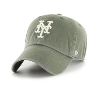 47 Brand MLB Moss Green Primary Logo Clean Up Adjustable Strap Baseball Cap Hat, Adult One Size Fits All, New York Mets, One size