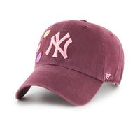 47 Brand MLB New York Yankees Candy Heart Clean Up Strapback Cap, Dark Red