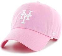 47 Brand MLB Rose Pink Primary Logo Clean Up Adjustable Baseball Cap Hat, Adult One Size Fits All, New York Mets, One size