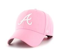 47 Brand MLB Rose Pink Primary Logo MVP Adjustable Structure Baseball Cap Hat, Adult One Size Fits All, Atlanta Braves, One size
