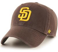 47 Brand MLB Team Color Home Primary Logo Clean Up Adjustable Baseball Cap Hat, Adult One Size Fits All, San Diego Padres, One size