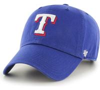 47 Brand MLB Team Color Home Primary Logo Clean Up Adjustable Baseball Cap Hat, Adult One Size Fits All, Texas Rangers, One size