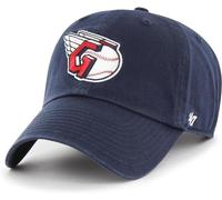 47 Brand MLB Team Color Home Primary Logo Clean Up Adjustable Baseball Cap Hat, Adult One Size Fits All, Cleveland Guardians, One size