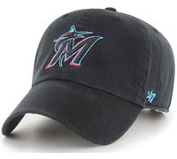 47 Brand MLB Team Color Home Primary Logo Clean Up Adjustable Baseball Cap Hat, Adult One Size Fits All, Miami Marlins, One size