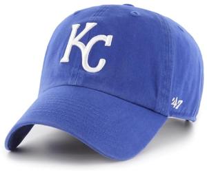47 Brand MLB Team Color Home Primary Logo Clean Up Adjustable Baseball Cap Hat, Adult One Size Fits All, Kansas City Royals, One size