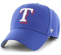 47 Brand MLB Team Color Primary Logo MVP Adjustable Structure Baseball Cap Hat, Adult One Size Fits All, Texas Rangers, One Size