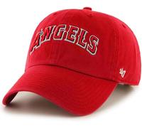 47 Brand MLB Unisex Team Color Home Wordmark Script Logo Clean Up Adjustable Baseball Cap Dad Hat Adult One Size Fits All, Los Angeles Angels, One size