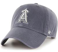 47 Brand MLB Vintage Navy Primary Logo Clean Up Adjustable Baseball Cap Hat, Adult One Size Fits All, Los Angeles Angels, One size