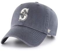 47 Brand MLB Vintage Navy Primary Logo Clean Up Adjustable Baseball Cap Hat, Adult One Size Fits All, Seattle Mariners, One size