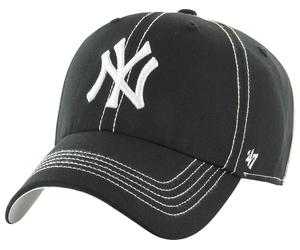 '47 Brand New York Yankees Mlb Contrast Stitch 47 Clean Up Cap Black