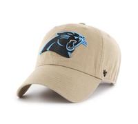 47 Carolina Panthers NFL Clean Up Unisex Baseball Cap, Adjustable, Team Badge, Khaki