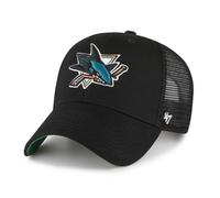47 Brand San Jose Sharks Branson MVP Black Twill Cap, Adjustable, Mesh Back