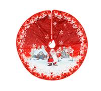 47" Christmas Tree Skirt - Santa & Reindeer Design, Premium Polyester Mat, Compatible with 47" Trees, Festive Green Living Room Decor