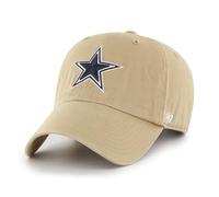 47 Dallas Cowboys NFL Clean Up Unisex Baseball Cap, Adjustable, Team Badge, Khaki