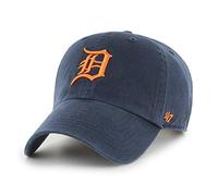47 Detroit Tigers MLB Clean Up Unisex Baseball Cap, Adjustable, Orange Logo, Vintage Navy