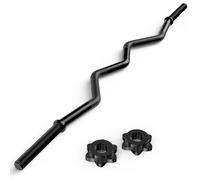 47" EZ Curl Bar 1 Inch Standard Barbell Bar for Hip Thrusts Squats Lunges for Gym and Home, 1-inch Curling Bars for Weight Lifting with 2 Star Collars (300lb Weight Capacity)