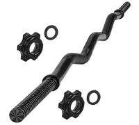 47" EZ Curl Bar Weight Lifting Bar 1-inch Curling Bars for Weight lifting with 2 Star Collars Star-nuts (220lb Weight Capacity) for Hip Thrusts Squats Lunges for Gym and Home