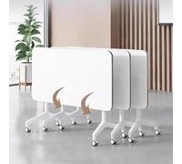 47" Folding Conference Table - Flip Top Training Desk with Locking Wheels Privacy Panel for Office Seminar Classroom & High School - Set of 4 White