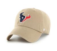 47 Houston Texans NFL Clean Up Unisex Baseball Cap, Adjustable, Team Badge, Khaki