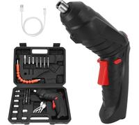47-in-1 Foldable Electric Screwdriver - Rechargeable Cordless Set w/Lithium Battery & 45 Bits for Electronics, Furniture & DIY (3V, Black)