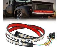 47 Inch Truck Tailgate Strip Light LED Bar Signal Break Reverse,Car Turn Signal Tailgate Light Bar,Arrow Design Turn Signals Strip,Red & Amber Sequential Lights,Waterproof Flexible TailgateLight