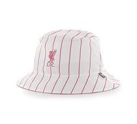 47 Liverpool FC Hat - White Pinstripe Bucket Hat - Unisex Adults - One Size Fits All - Cotton - Spring/Summer