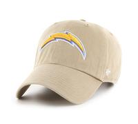 47 Los Angeles Chargers NFL Clean Up Unisex Baseball Cap, Adjustable, Team Badge, Khaki