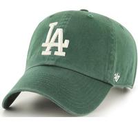 '47 Los Angeles Dodgers Mens Womens Clean Up Adjustable Strapback Dark Green Hat with White Logo, Dark Green, One size
