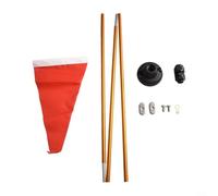 47 Marine Flag Mount with Sturdy Aluminum Alloy Pole and Red Flag for Kayak Canoe Boat Rail Base Setup for Enhanced Visibility on Water Adventures