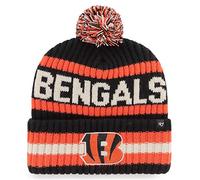 47 Men's Black Cincinnati Bengals Bering Cuffed Knit Hat with Pom, Cincinnati Bengals, Black, One size