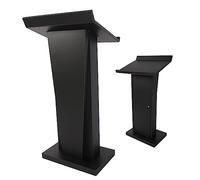 47'' Metal Podium Stand - Black Floor Lectern with Shelves & Lockers for Church, Office, School & Home - Durable Stand-Up Pulpit for Presentations & Events