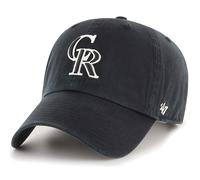 '47 MLB Black White Clean Up Adjustable Hat Cap Adult One Size (Colorado Rockies Black White)