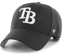 47 MLB Black White MVP Adjustable Hat, Adult One Size Fits All, Tampa Bay Rays, One size
