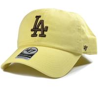 47 MLB Los Angeles Dodgers Clean Up Adjustable Baseball Cap, Butter Yellow with Brown Logo