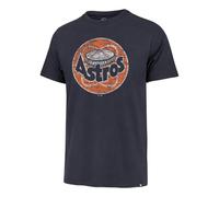 47 MLB Men's Official Distressed Cooperstown Primary Logo Premier Franklin T-Shirt, Houston Astros - Navy, XL