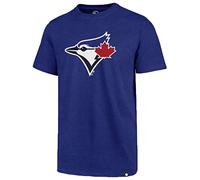 47 MLB Men's Union Arch Franklin Team Color Primary Logo Word Mark Short Sleeve T-Shirt, Toronto Blue Jays, Medium