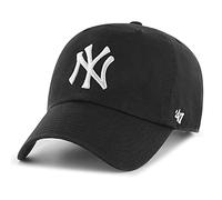 47 MLB New York Yankees Clean UP Cap - 100% Garment Washed Cotton Relaxed Fit Unisex Baseball Cap Premium Quality Design and Craftsmanship by Generational Family Sportswear Brand Black