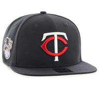 47 MLB Sure Shot Captain Hat Adjustable Structured 6-Panel Snapback Hat Cap, Adult One Size Fits All, Minnesota Twins, One size