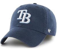 47 MLB Team Color Primary Logo Franchise Fitted Baseball Hat Cap, Unisex Adult, Tampa Bay Rays - Navy, XL