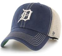 47 MLB Trawler Primary Logo Team Color Mesh Trucker Clean Up Adjustable Hat, Adult One Size Fits All, Detroit Tigers, One Size