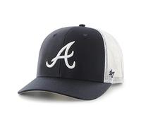 47 MLB Trucker Snapback Adjustable Hat, Adult One Size Fits All, Atlanta Braves - Navy, One Size