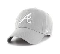 47 MLB Unisex-Adult Alternate Color Clean Up Adjustable Hat Cap - One Size, Atlanta Braves - Light Grey, One size
