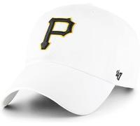 47 MLB White Team Color Primary Logo Clean Up Adjustable Strap Hat Cap, Adult One Size Fits All, Pittsburgh Pirates, One size