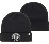 47 NBA Unisex-Adult Primary Logo Cuffed Knit Primary Logo Team Color Beanie Hat Cold Weather Hat, One Size, Brooklyn Nets Black, One size