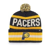 47 NBA Unisex-Adult Team Color Officially Licensed Primary Logo Bering Sport Knit Cuffed Pom Beanie Cold Weather Hat, Indiana Pacers Navy, One size