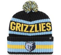 47 NBA Unisex-Adult Team Color Officially Licensed Primary Logo Bering Sport Knit Cuffed Pom Beanie Cold Weather Hat, Memphis Grizzlies Black, One size