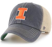 47 NCAA Trawler Primary Logo Team Color Mesh Trucker Clean Up Adjustable Hat, Adult One Size Fits All, Illinois Fighting Illini, One size